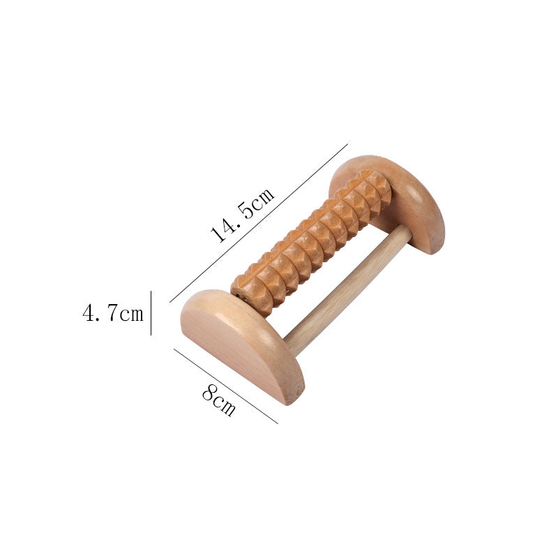 Wood Six Row Large Roller Foot Massager