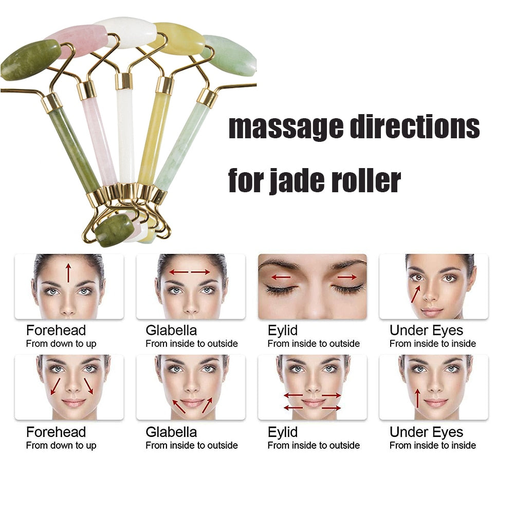 Natural Jade Face Roller Masssager Set