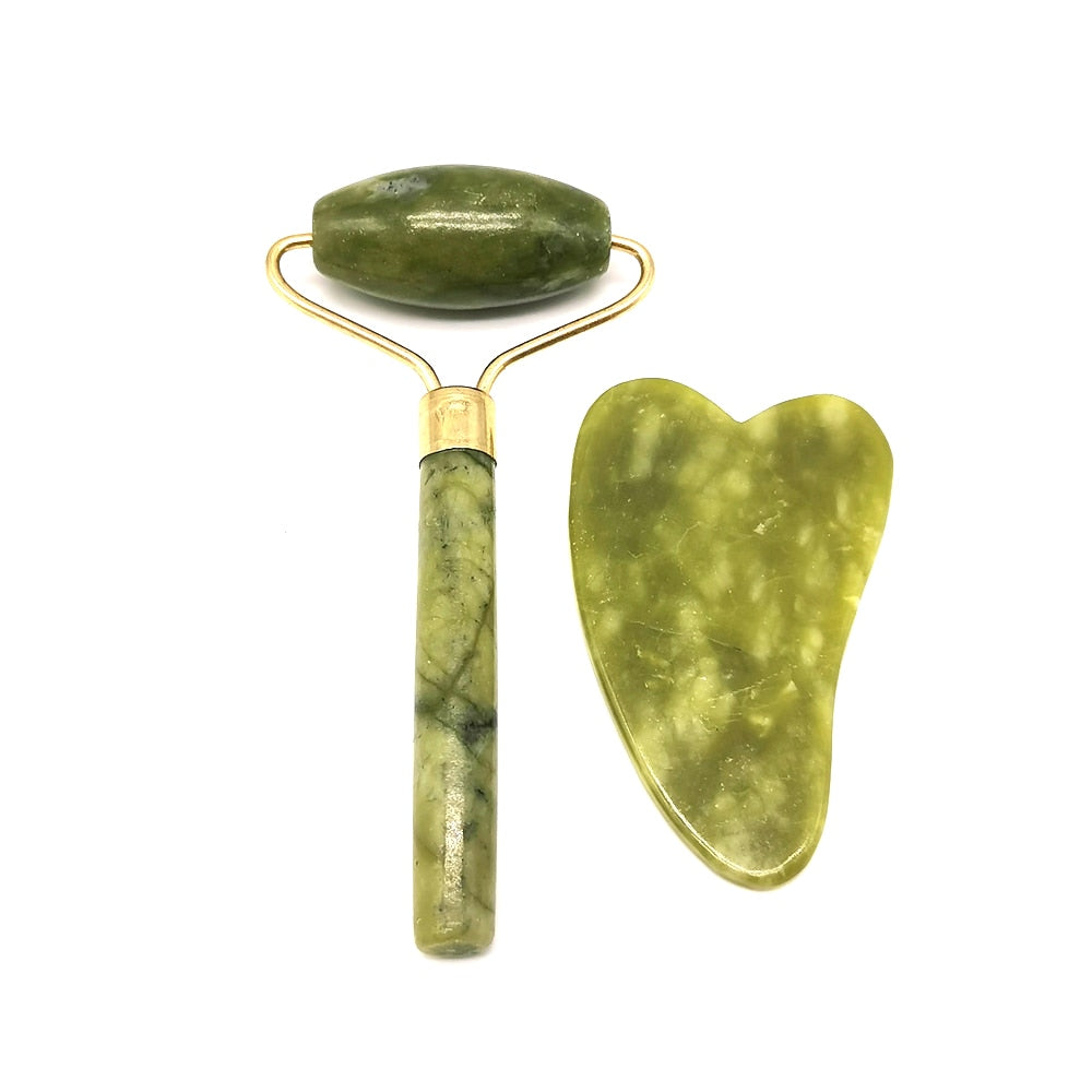 Natural Jade Face Roller Masssager Set