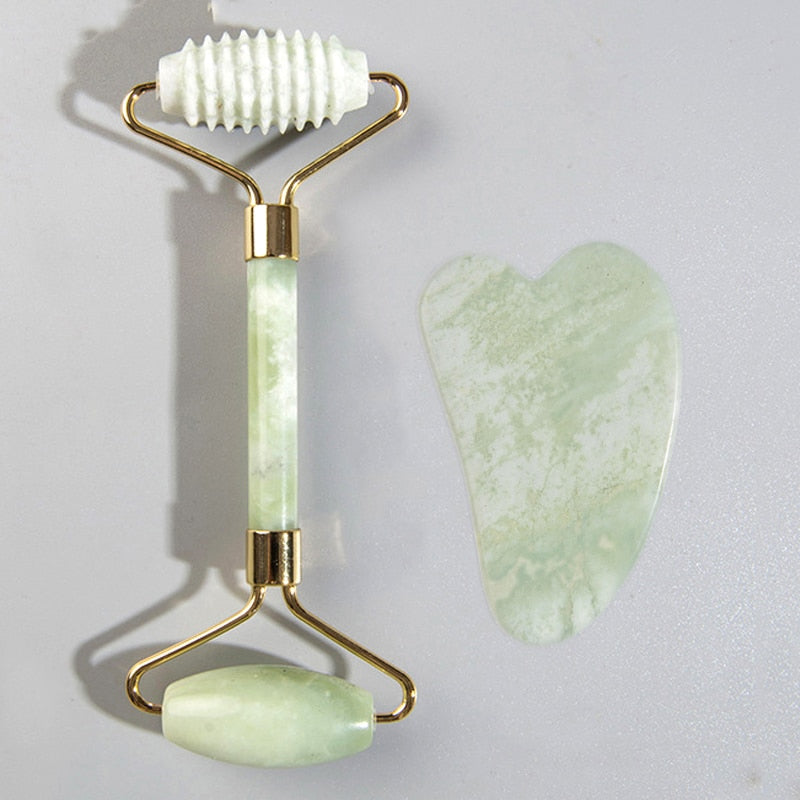 Natural Jade Face Roller Masssager Set