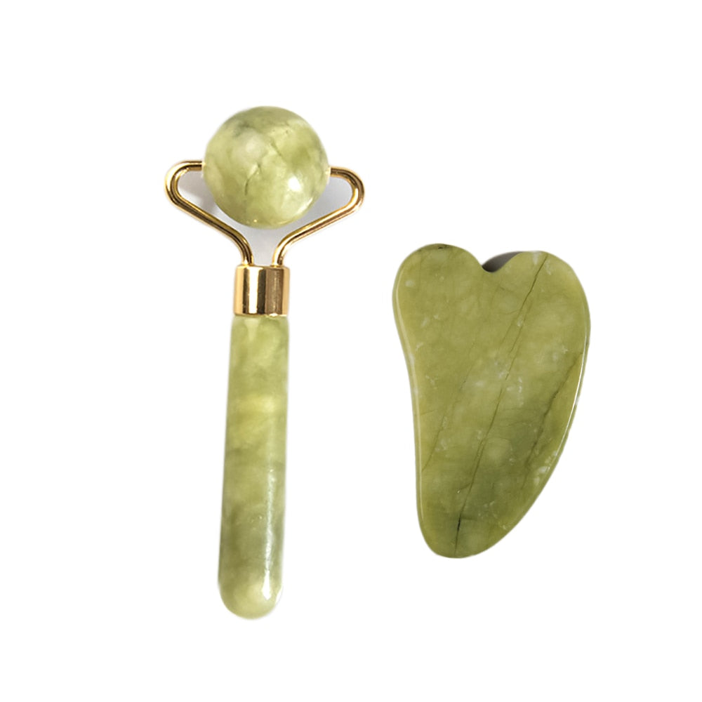 Natural Jade Face Roller Masssager Set