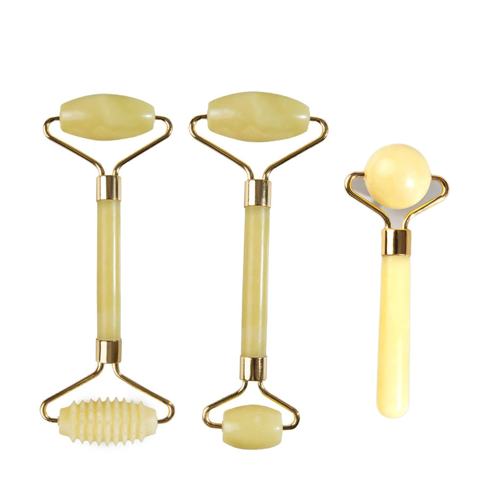 Natural Jade Face Roller Masssager Set